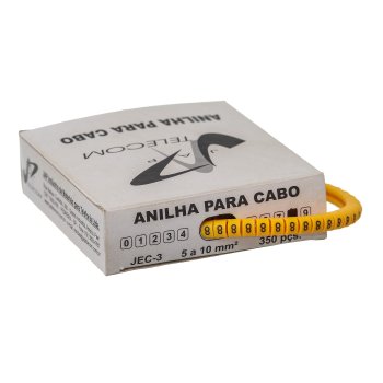 Anilha de Identificação Amarela e Preta (rolo com 350un)