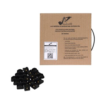 Fita Plastica 12mm + Cabeça Auto Travante 12mm ( 5 rolo fita + 100 cabeças)